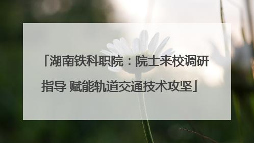湖南铁科职院：院士来校调研指导 赋能轨道交通技术攻坚